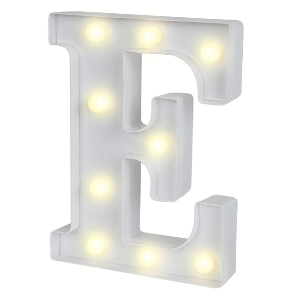 Restaurantware Illumify White LED Marquee Letter E Sign - 8 3/4" - 1 Count Box