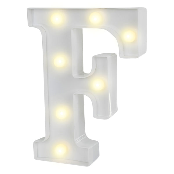 Restaurantware Illumify White LED Marquee Letter F Sign - 8 3/4" - 1 Count Box