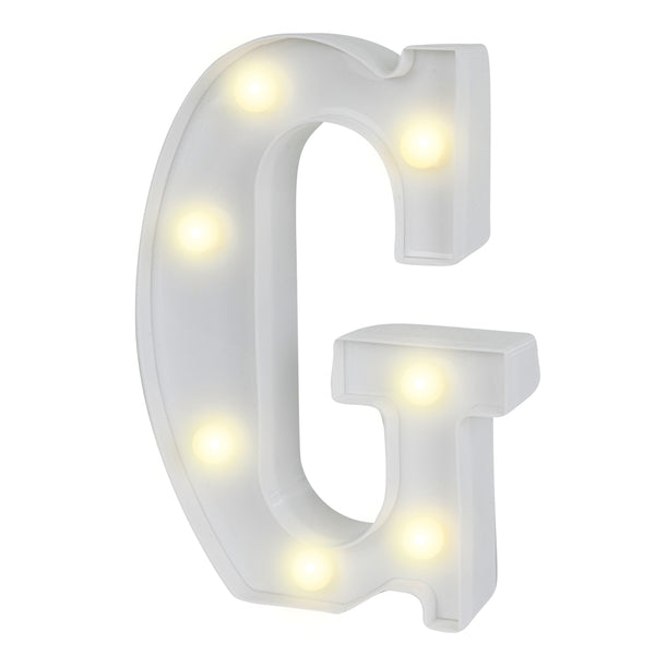 Restaurantware Illumify White LED Marquee Letter G Sign - 8 3/4" - 1 Count Box