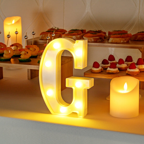 Restaurantware Illumify White LED Marquee Letter G Sign - 8 3/4" - 1 Count Box