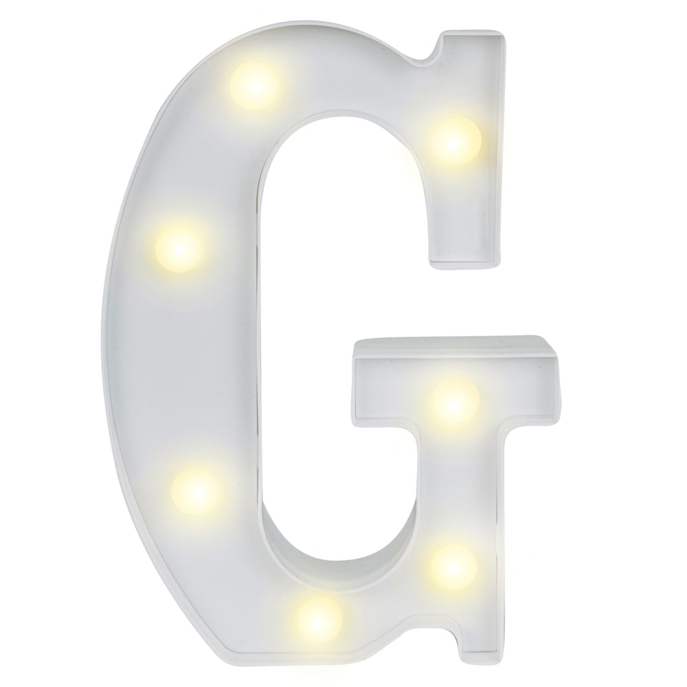 restaurantware Illumify White LED Marquee Letter G Sign - 8 3/4" - 1 count box