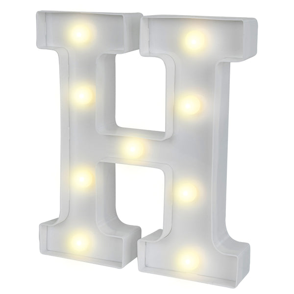 Restaurantware Illumify White LED Marquee Letter H Sign - 8 3/4" - 1 Count Box