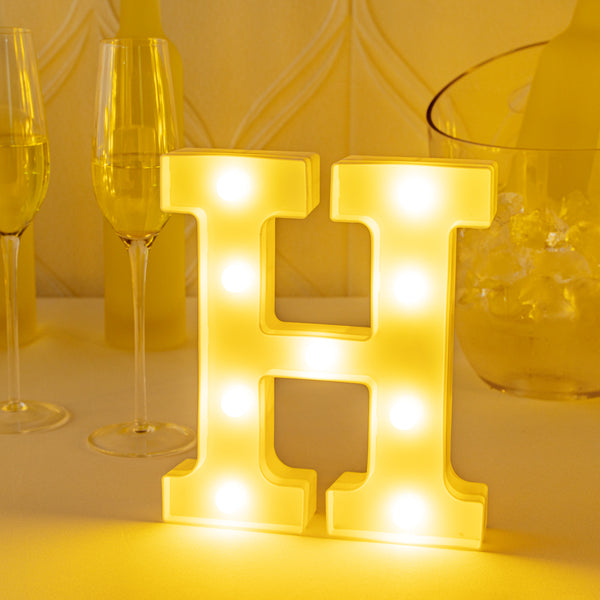 Restaurantware Illumify White LED Marquee Letter H Sign - 8 3/4" - 1 Count Box