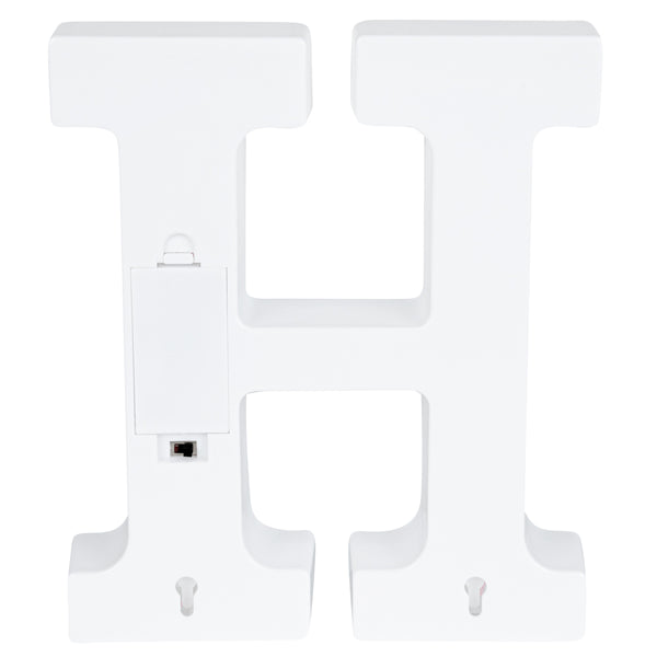 Restaurantware Illumify White LED Marquee Letter H Sign - 8 3/4" - 1 Count Box
