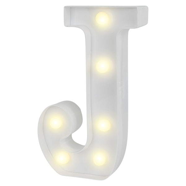 Restaurantware Illumify White LED Marquee Letter J Sign - 8 3/4" - 1 Count Box