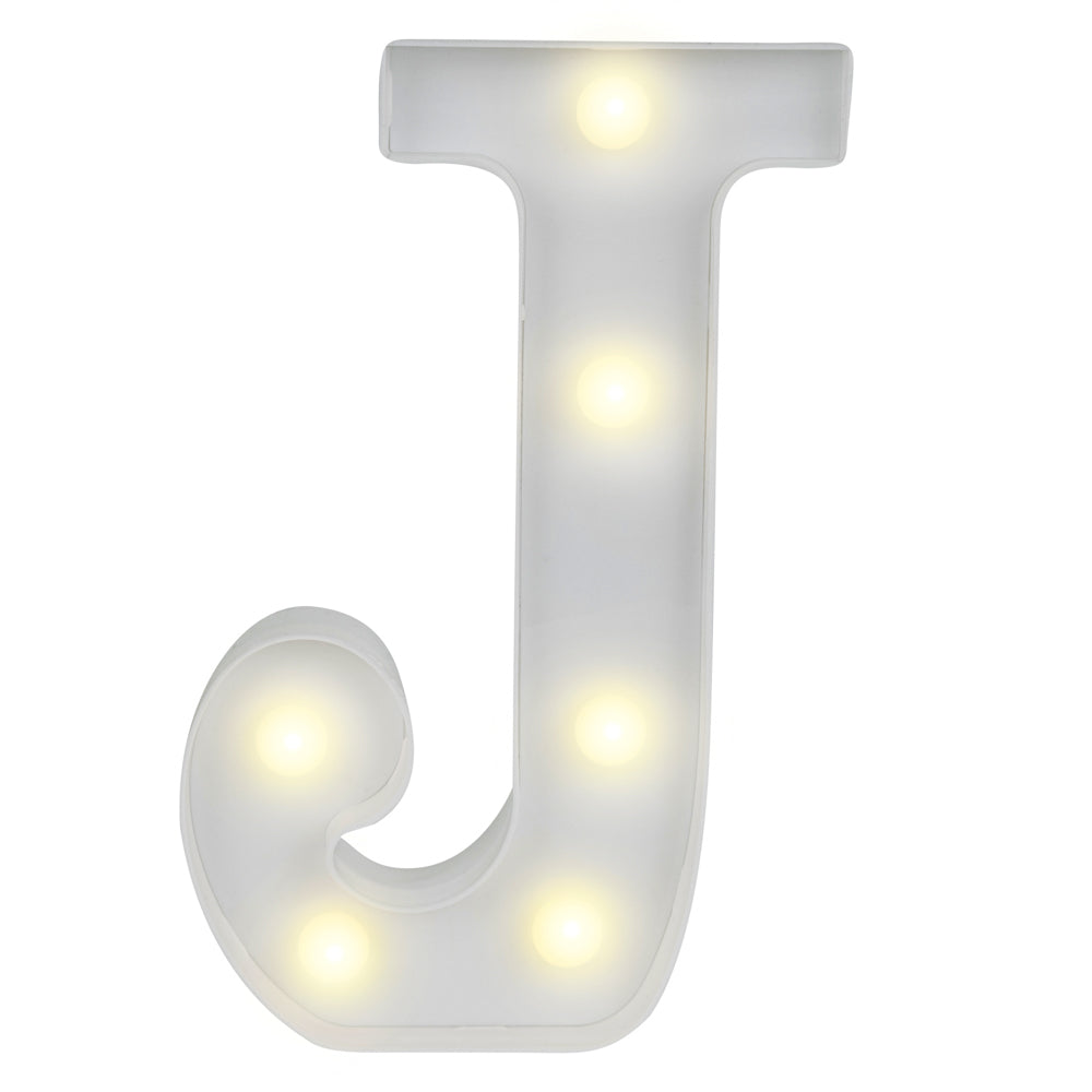 restaurantware Illumify White LED Marquee Letter J Sign - 8 3/4" - 1 count box