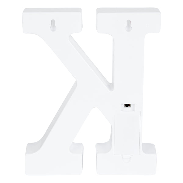 Restaurantware Illumify White LED Marquee Letter K Sign - 8 3/4" - 1 Count Box