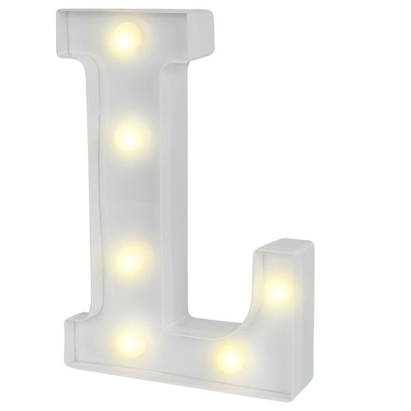 Restaurantware Illumify White LED Marquee Letter L Sign - 8 3/4" - 1 Count Box