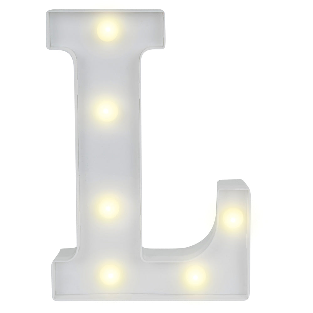 restaurantware Illumify White LED Marquee Letter L Sign - 8 3/4" - 1 count box