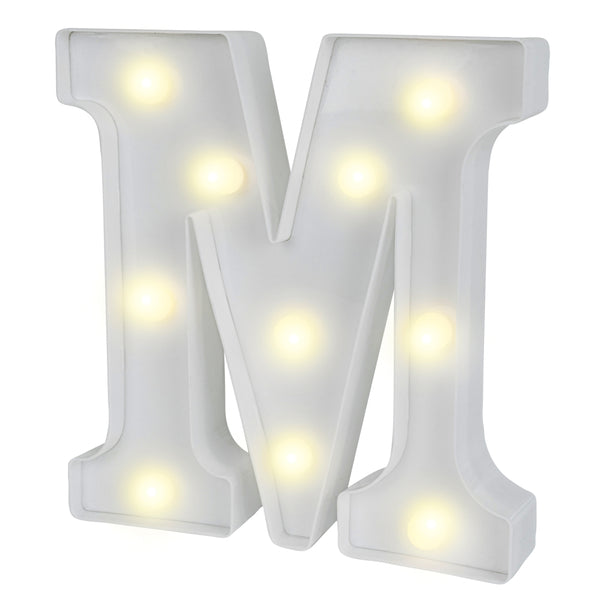 Restaurantware Illumify White LED Marquee Letter M Sign - 8 3/4" - 1 Count Box