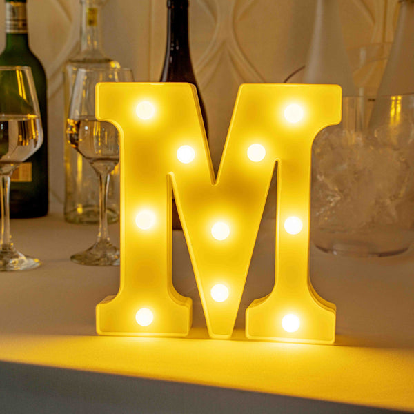 Restaurantware Illumify White LED Marquee Letter M Sign - 8 3/4" - 1 Count Box