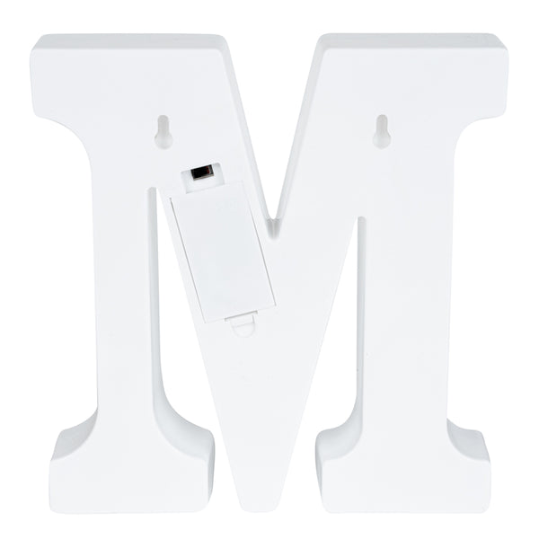 Restaurantware Illumify White LED Marquee Letter M Sign - 8 3/4" - 1 Count Box