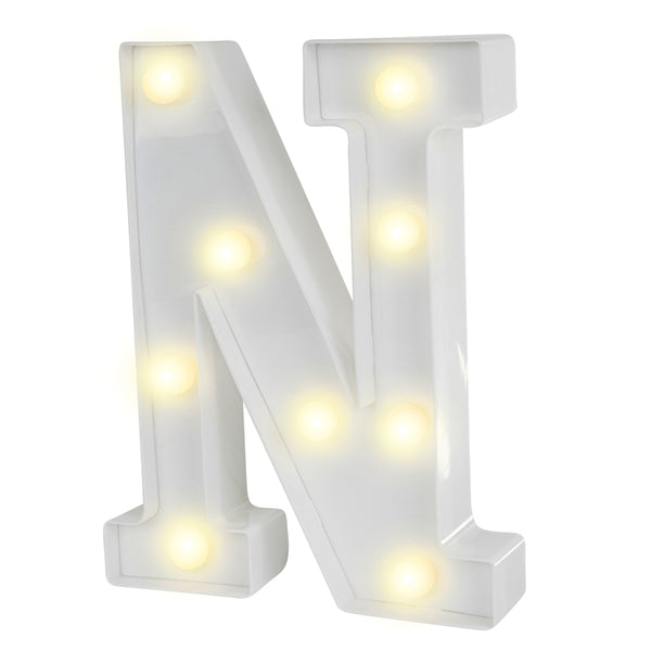 Restaurantware Illumify White LED Marquee Letter N Sign - 8 3/4" - 1 Count Box