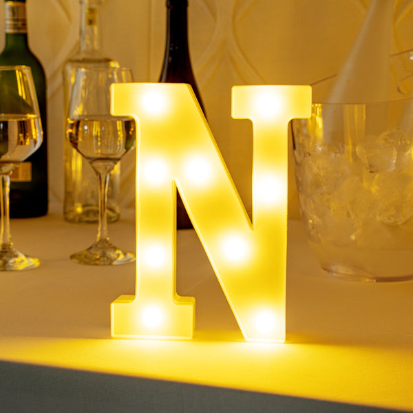 Restaurantware Illumify White LED Marquee Letter N Sign - 8 3/4" - 1 Count Box