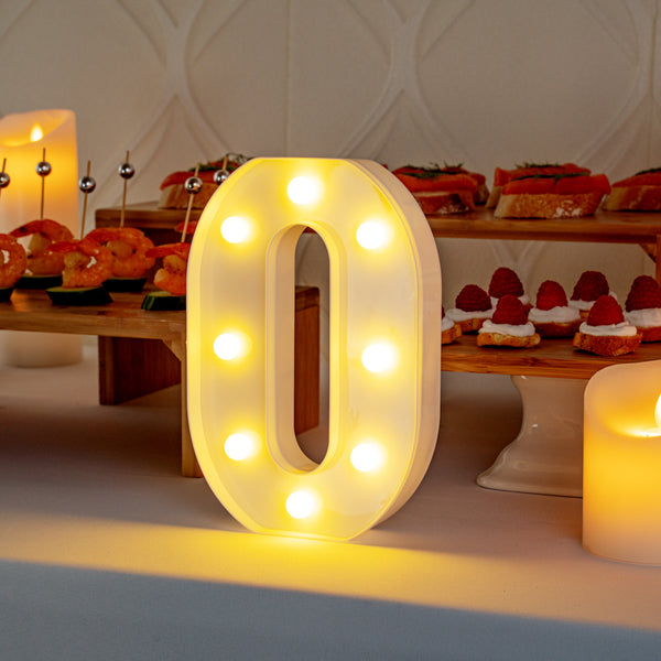 Restaurantware Illumify White LED Marquee Letter O Sign - 8 3/4" - 1 Count Box