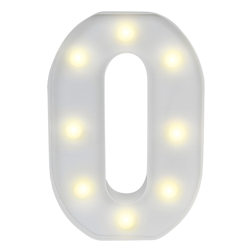 restaurantware Illumify White LED Marquee Letter O Sign - 8 3/4" - 1 count box