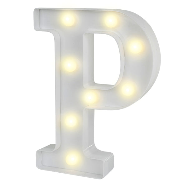 Restaurantware Illumify White LED Marquee Letter P Sign - 8 3/4" - 1 Count Box