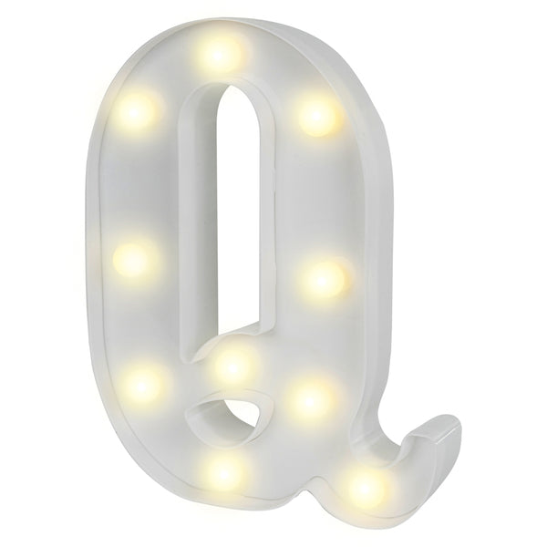 Restaurantware Illumify White LED Marquee Letter Q Sign - 8 3/4" - 1 Count Box
