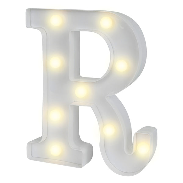 Restaurantware Illumify White LED Marquee Letter R Sign - 8 3/4" - 1 Count Box
