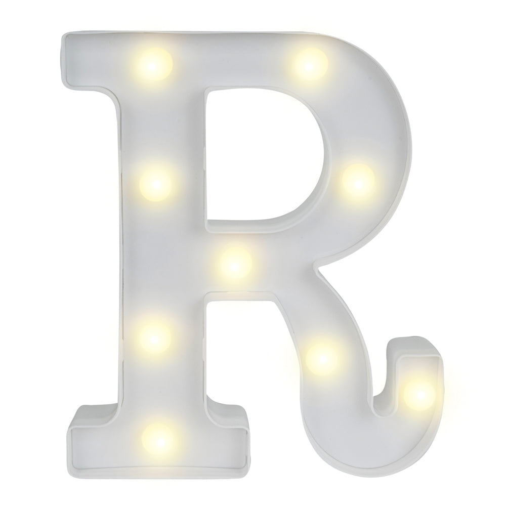 restaurantware Illumify White LED Marquee Letter R Sign - 8 3/4" - 1 count box