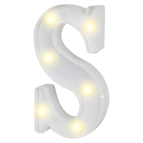 Restaurantware Illumify White LED Marquee Letter S Sign - 8 3/4" - 1 Count Box