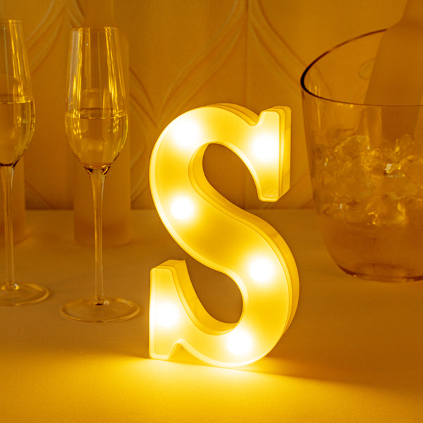 Restaurantware Illumify White LED Marquee Letter S Sign - 8 3/4" - 1 Count Box