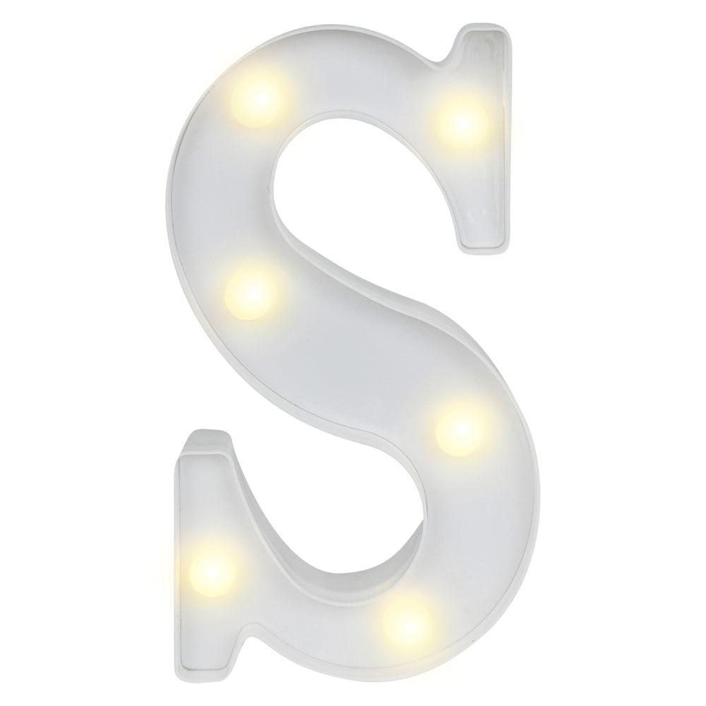 restaurantware Illumify White LED Marquee Letter S Sign - 8 3/4" - 1 count box