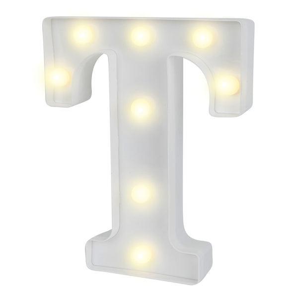 Restaurantware Illumify White LED Marquee Letter T Sign - 8 3/4" - 1 Count Box