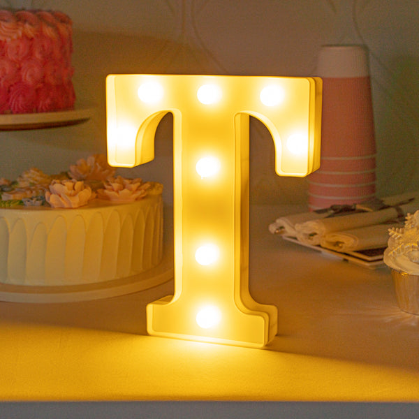 Restaurantware Illumify White LED Marquee Letter T Sign - 8 3/4" - 1 Count Box