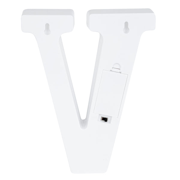 Restaurantware Illumify White LED Marquee Letter V Sign - 8 3/4" - 1 Count Box