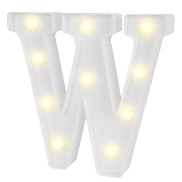 Restaurantware Illumify White LED Marquee Letter W Sign - 8 3/4" - 1 Count Box