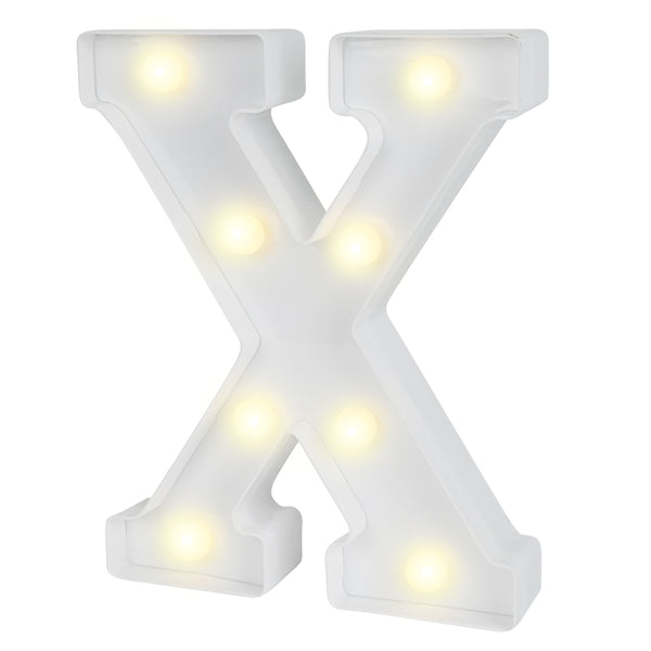 Restaurantware Illumify White LED Marquee Letter X Sign - 8 3/4" - 1 Count Box
