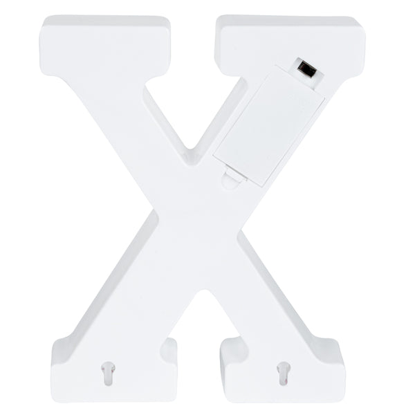 Restaurantware Illumify White LED Marquee Letter X Sign - 8 3/4" - 1 Count Box