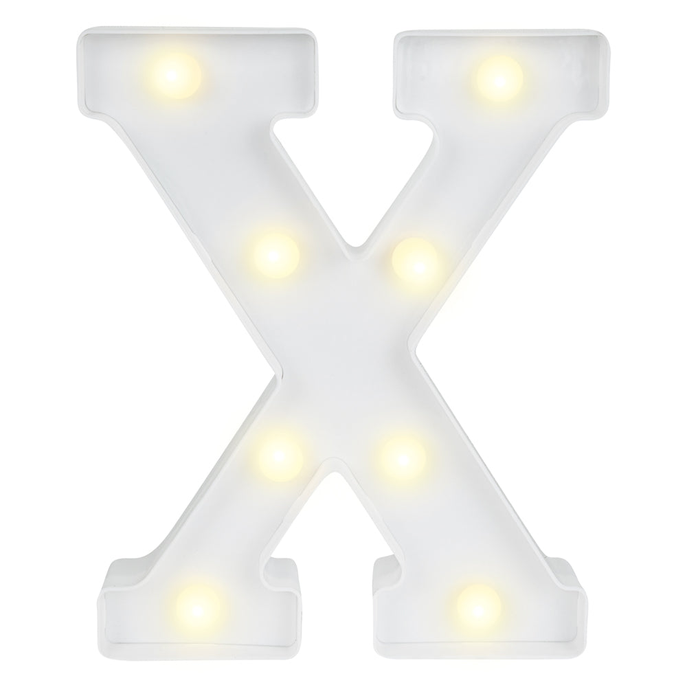 restaurantware Illumify White LED Marquee Letter X Sign - 8 3/4" - 1 count box