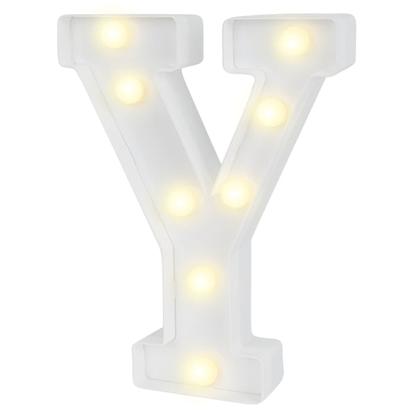 Restaurantware Illumify White LED Marquee Letter Y Sign - 8 3/4" - 1 Count Box