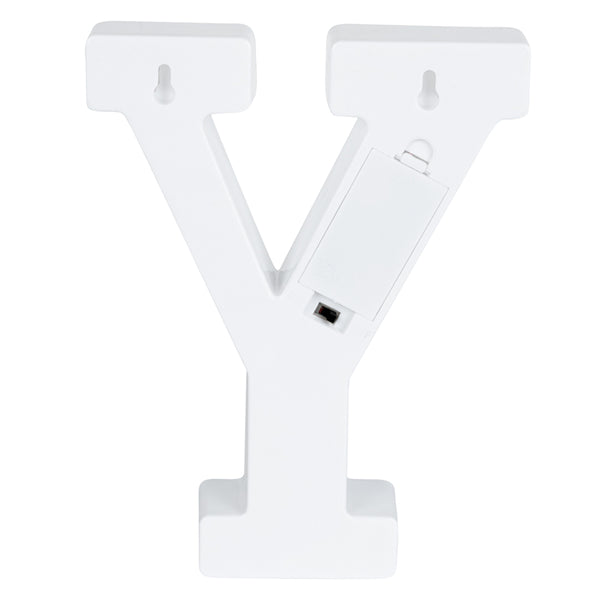 Restaurantware Illumify White LED Marquee Letter Y Sign - 8 3/4" - 1 Count Box