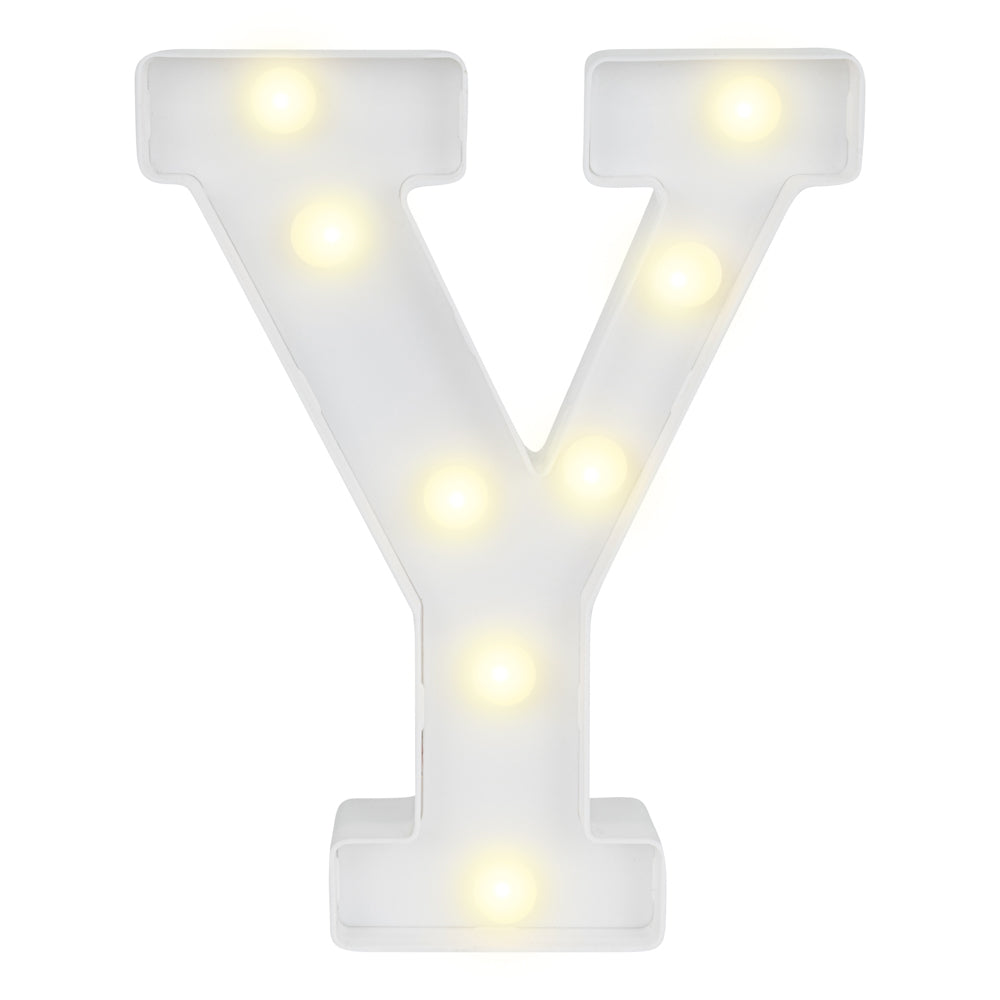 restaurantware Illumify White LED Marquee Letter Y Sign - 8 3/4" - 1 count box