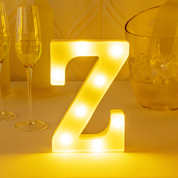 Restaurantware Illumify White LED Marquee Letter Z Sign - 8 3/4" - 1 Count Box