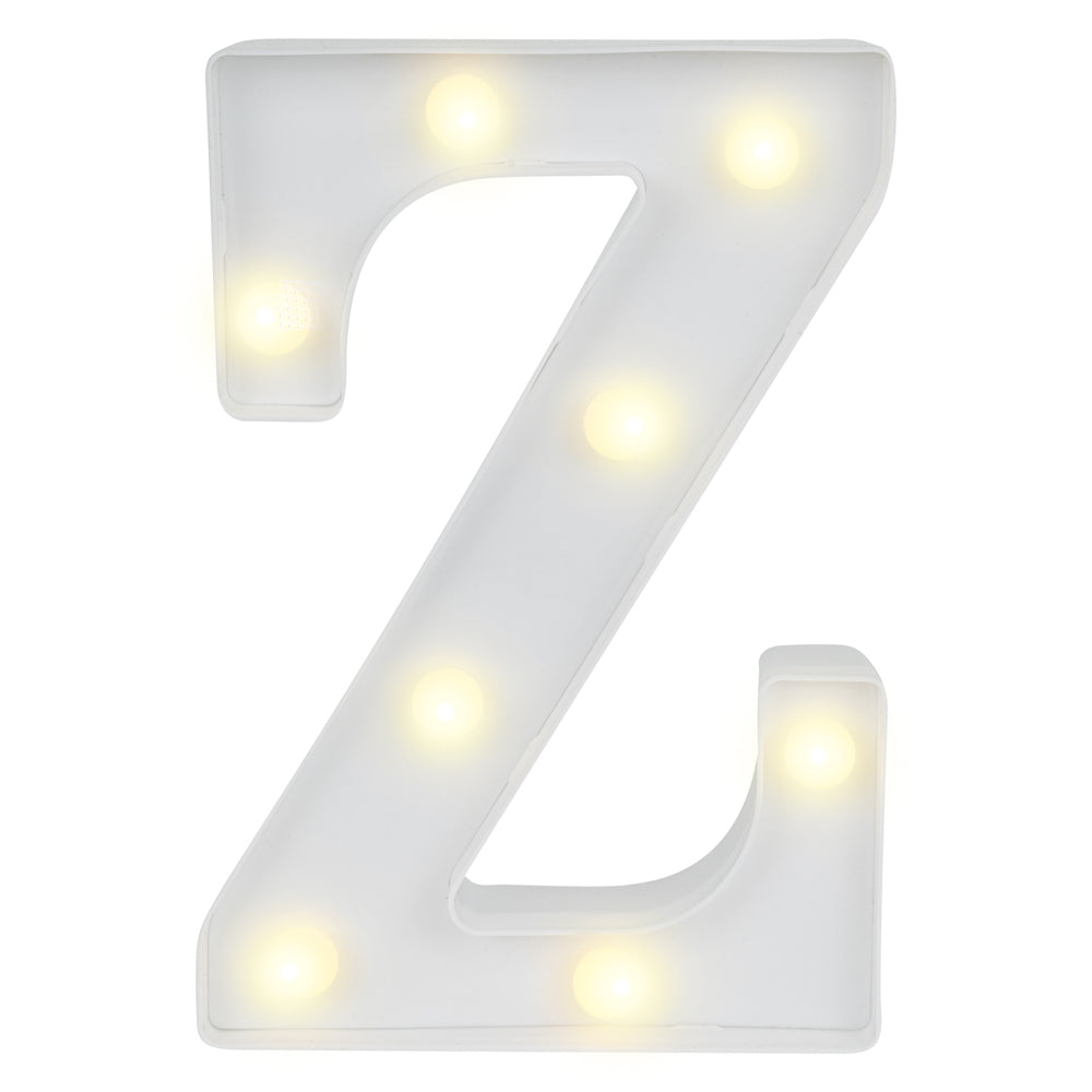 restaurantware Illumify White LED Marquee Letter Z Sign - 8 3/4" - 1 count box