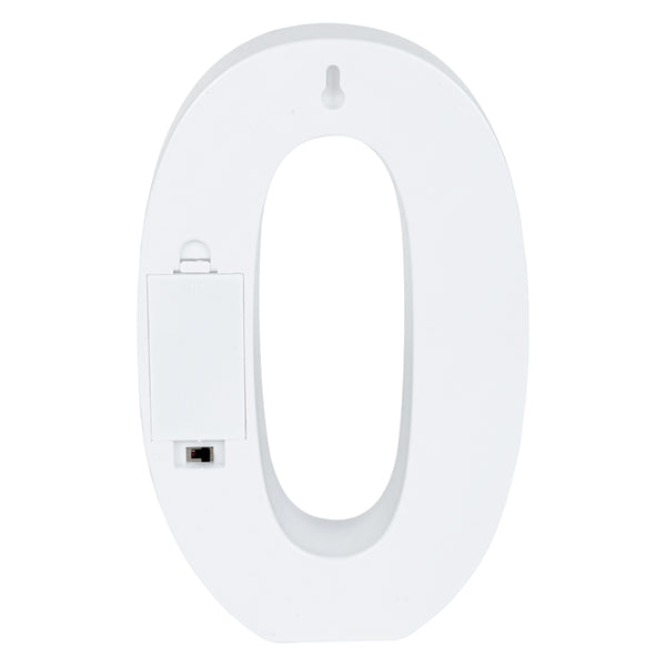 Restaurantware Illumify White LED Marquee Number 0 Sign - 8 3/4" - 1 Count Box