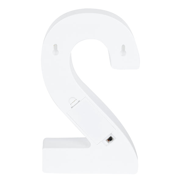 Restaurantware Illumify White LED Marquee Number 2 Sign - 8 3/4" - 1 Count Box