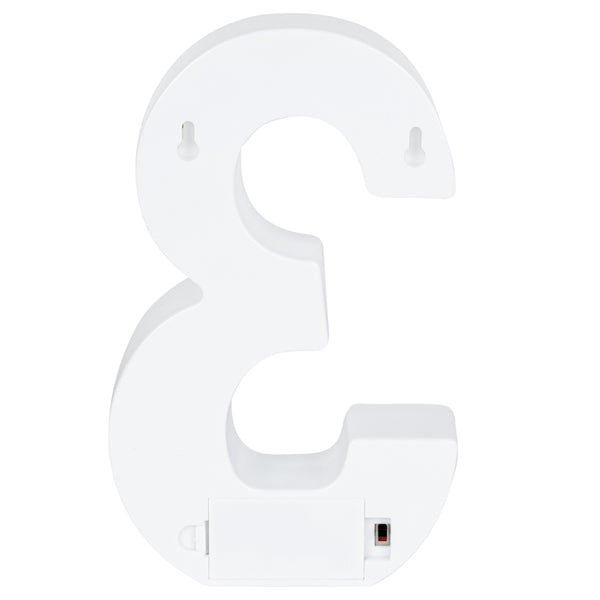 Restaurantware Illumify White LED Marquee Number 3 Sign - 8 3/4" - 1 Count Box