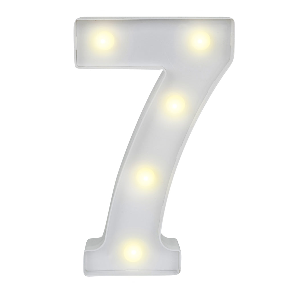 restaurantware Illumify White LED Marquee Number 7 Sign - 8 3/4" - 1 count box