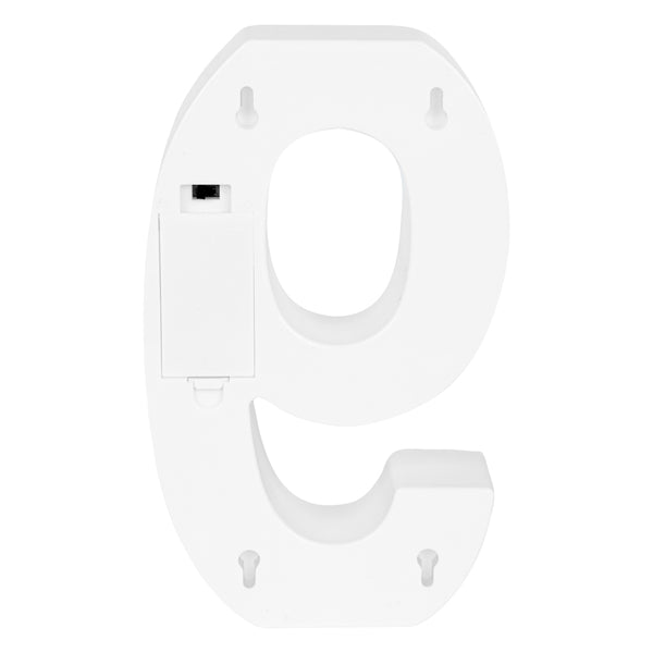 Restaurantware Illumify White LED Marquee Number 9 Sign - 8 3/4" - 1 Count Box