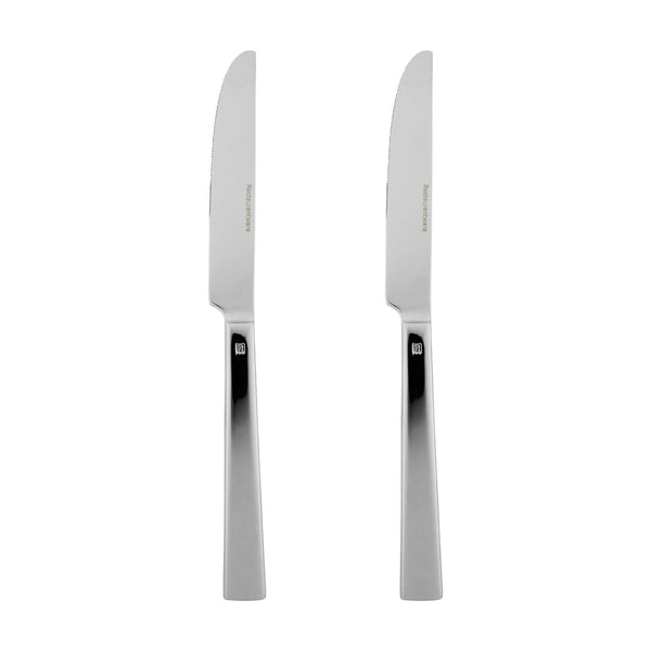 Restaurantware Imperial 13/0 Stainless Steel Table Knife - 9 1/4" - 2 Count Box