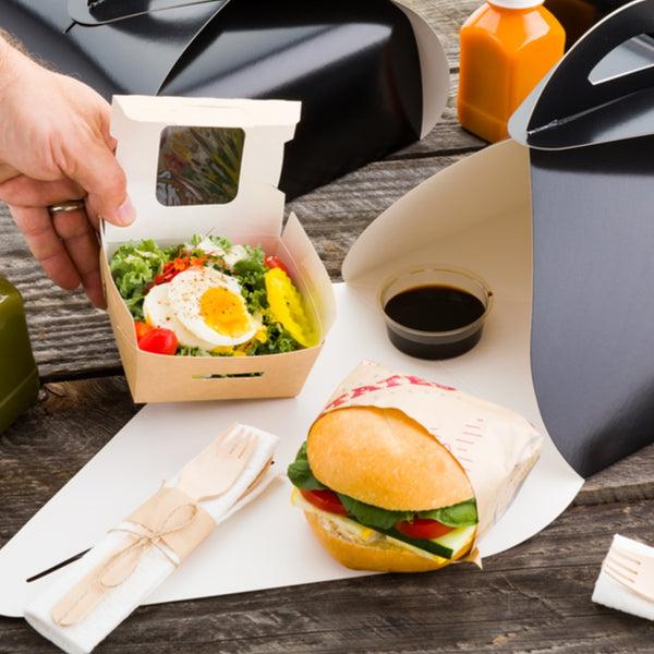 Restaurantware Ingenero Black Paper Large Lunch And Cake Box - 9" X 9" X 4 3/4" - 100 Count Box