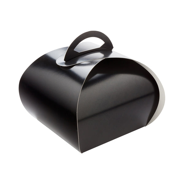 Restaurantware Ingenero Black Paper Small Lunch And Cake Box - 6 1/2" X 6 1/2" X 6 1/2" - 100 Count Box