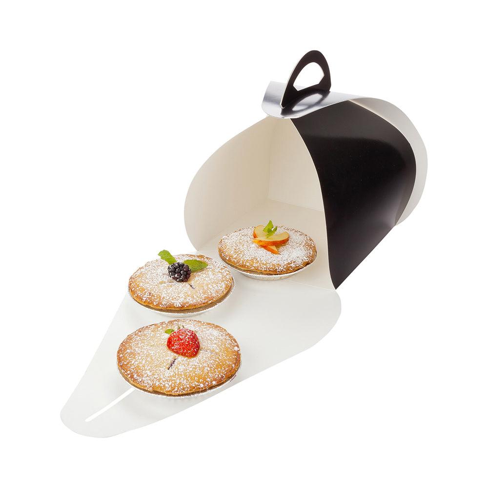 restaurantware Ingenero Black Paper Small Lunch and Cake Box - 6 1/2" x 6 1/2" x 6 1/2" - 100 count box