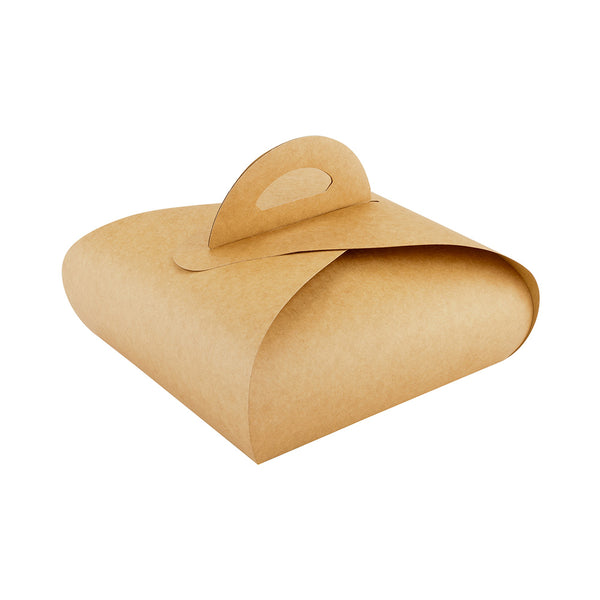 Restaurantware Ingenero Kraft Paper Large Lunch And Cake Box - 9" X 9" X 4 3/4" - 100 Count Box