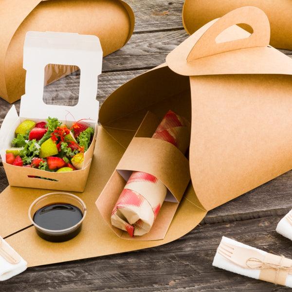 Restaurantware Ingenero Kraft Paper Large Lunch And Cake Box - 9" X 9" X 4 3/4" - 100 Count Box
